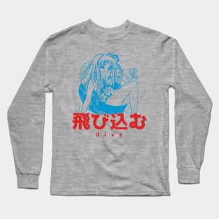 Anime Girl into the Summer 'Dive' Japanese Vintage Long Sleeve T-Shirt